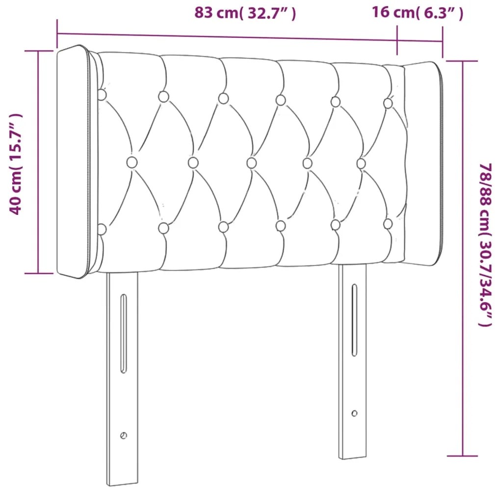 Κεφαλάρι Κρεβατιού LED Σκούρο Πράσινο 83x16x78/88 εκ. Βελούδινο 3123605
