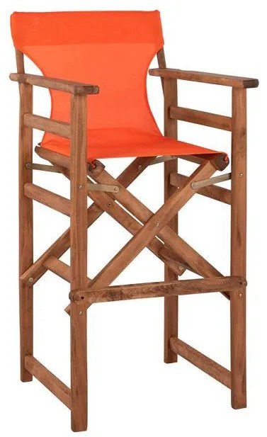 Stool Bar Director&#039;s Walnut with pillow pvc orange