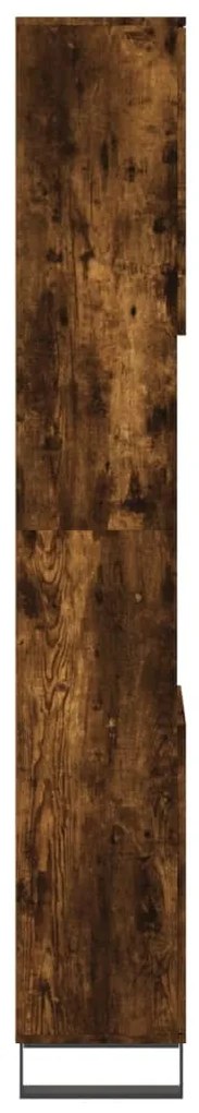 vidaXL Ντουλάπι Μπάνιου Καπνιστή Δρυς 30x30x190 εκ. Επεξεργασμένο Ξύλο