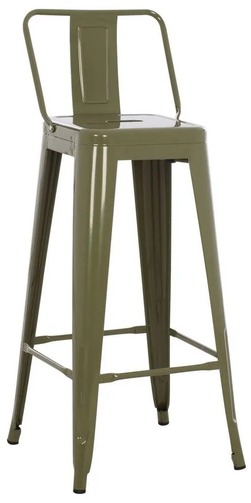 Σκαμπώ Μπαρ Melita HM8643.03 Με Πλάτη 43x43x100cm Olive Metal