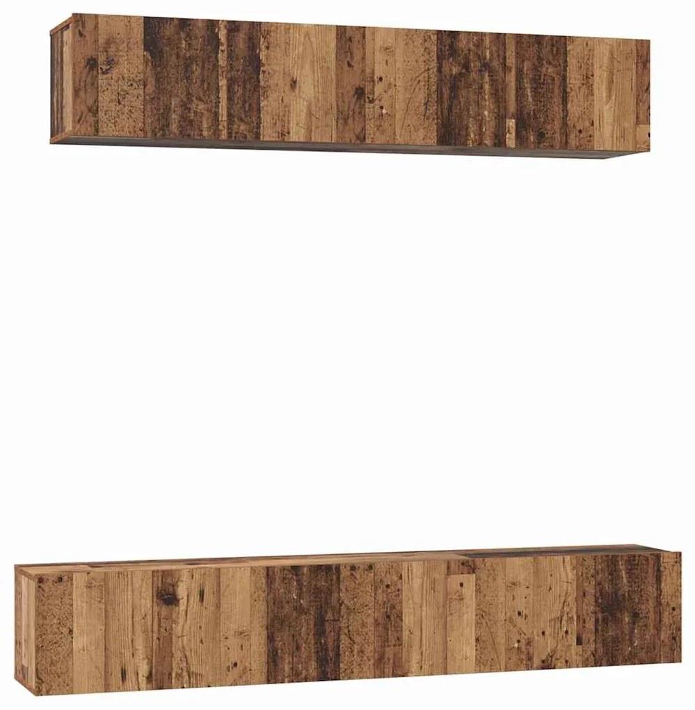 vidaXL Σετ επίπλου τηλεόρασης Επιτοίχιο 5 pcs Παλαιό ξύλο