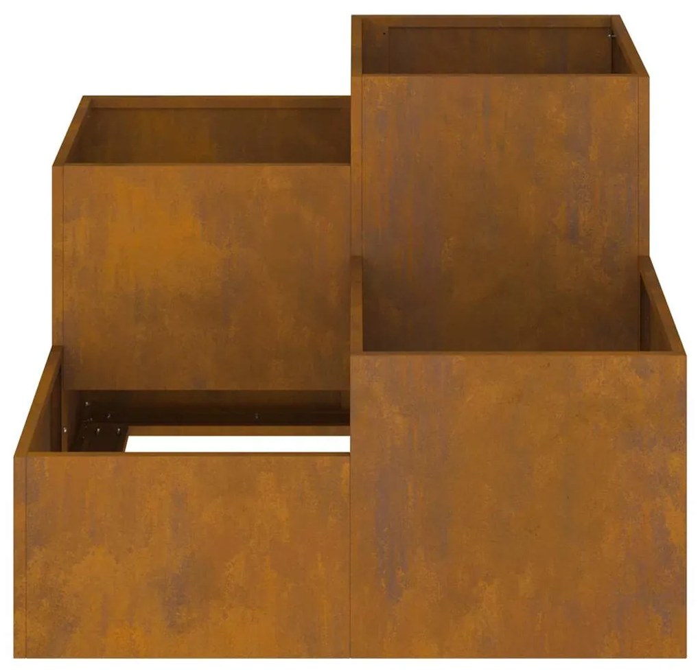 vidaXL Γλάστρα Κήπου Σκ rusty 100 x 100 x 60 εκ. Ατσάλι καιρό