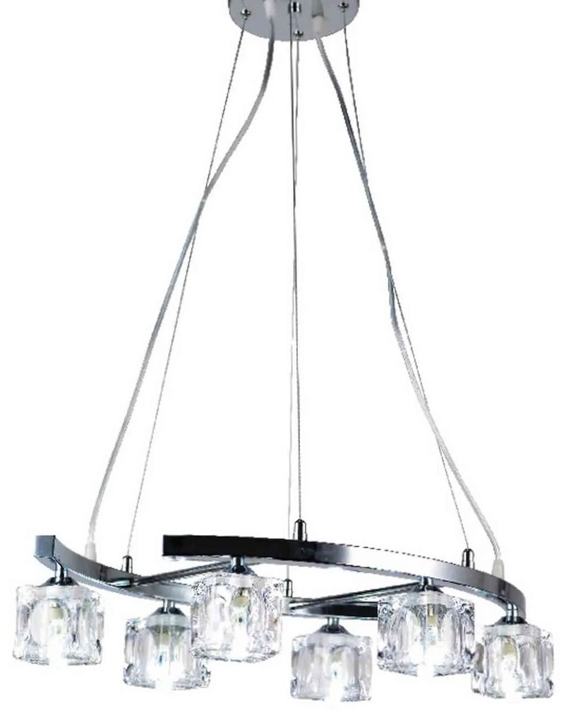 Φωτιστικό Οροφής Crystal AD00836A Clear Metal, Glass