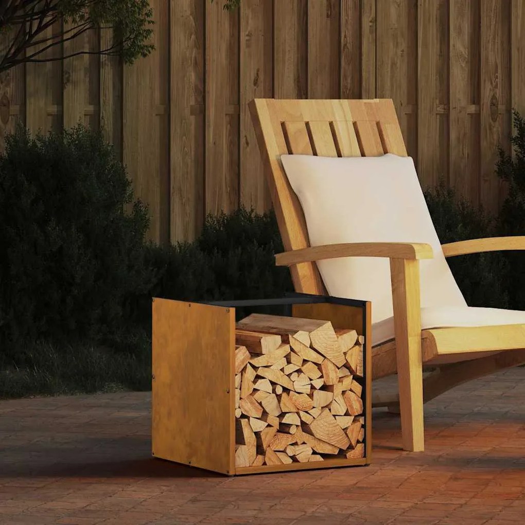 Ράφι για καυσόξυλα vidaXL 40x40x40 cm Ατσάλι σκληρυθέν στον αέρα