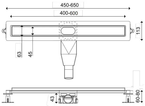 Κανάλι ντους Wirquin Flat Linear I