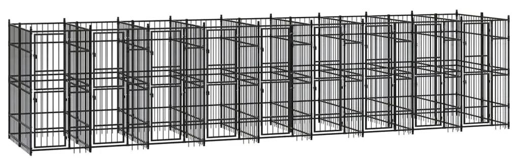vidaXL Κλουβί Σκύλου Εξωτερικού Χώρου 16,59 μ² από Ατσάλι