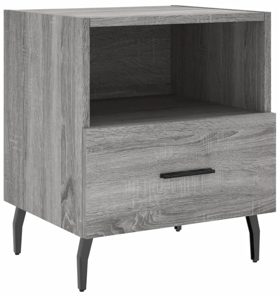 vidaXL Κομοδίνα 2 τεμ. Γκρι Sonoma 40 x 35 x 47,5 εκ. Επεξεργ. Ξύλο