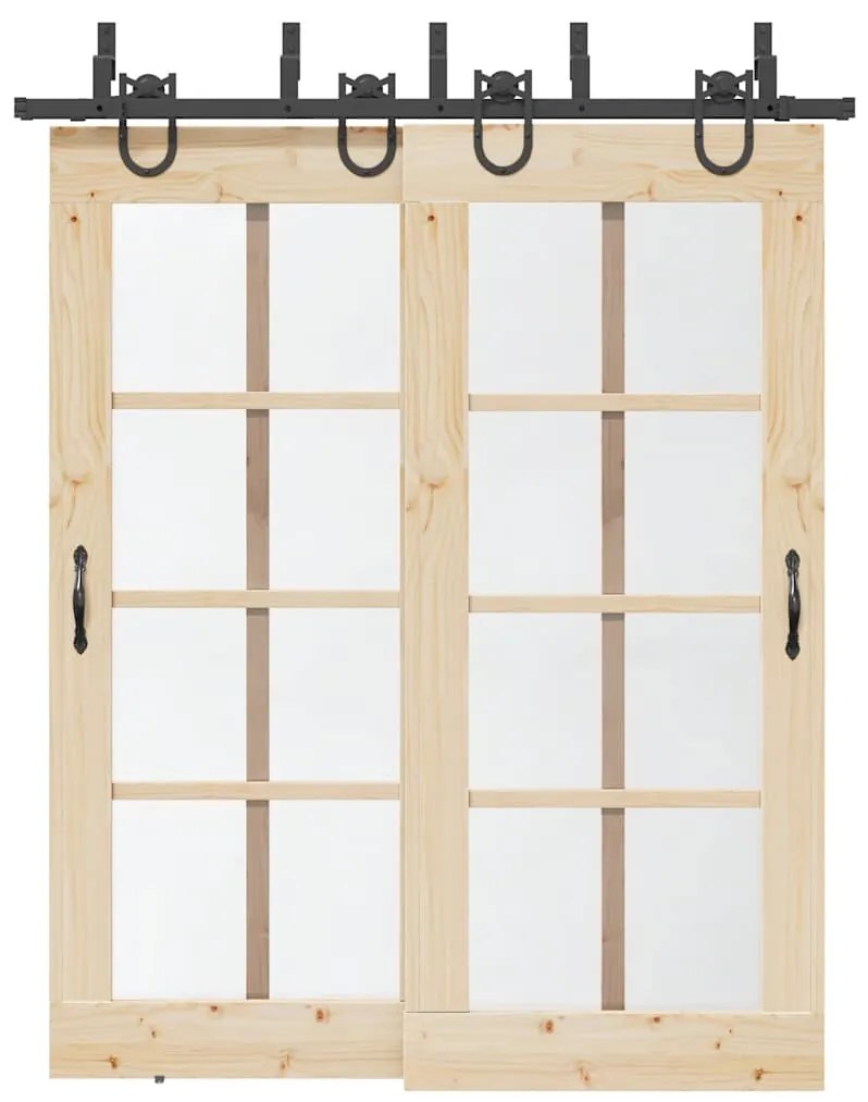 Μηχανισμός Συρόμενης Μεσόπορτας Μαύρος 183 εκ. Ατσάλινος