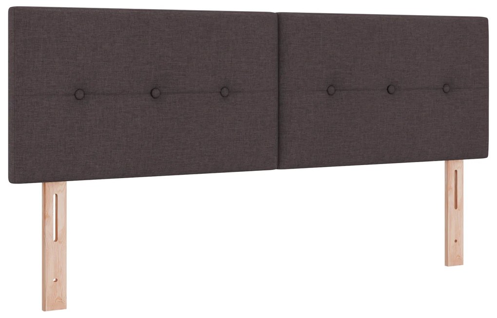 vidaXL Κρεβάτι Box Spring με Στρώμα Σκούρο Καφέ 140x190 εκ Υφάσματα