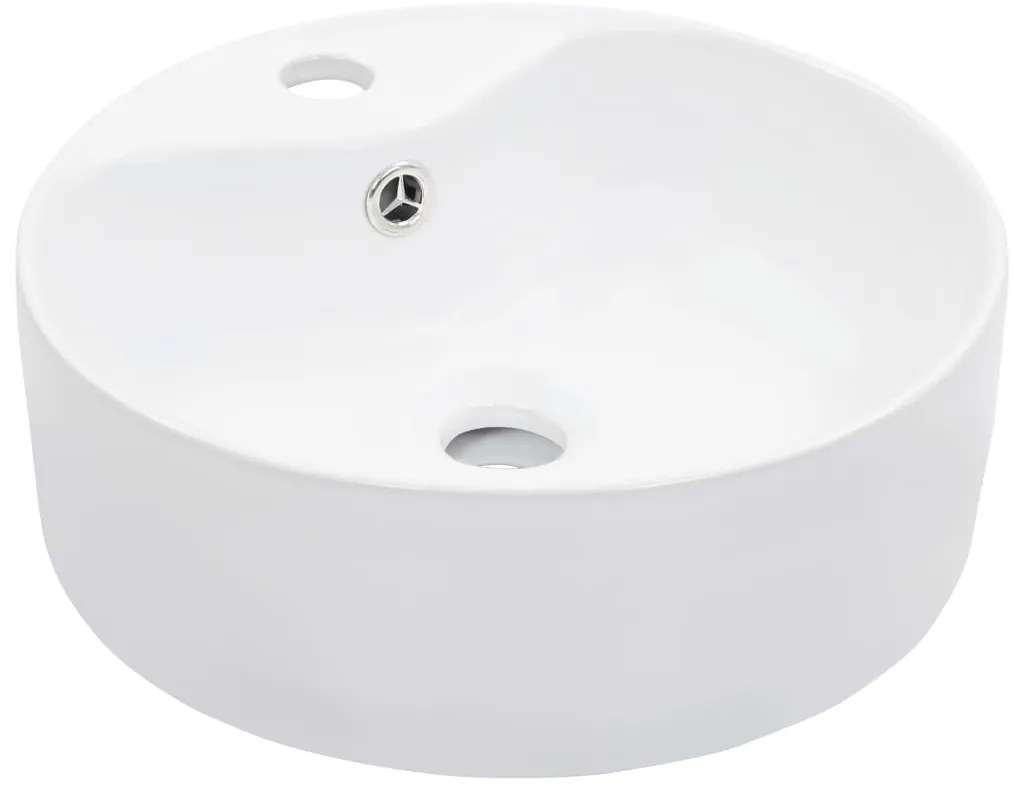 vidaXL Νιπτήρας με Οπή Υπερχείλισης Λευκός 36 x 13 εκ. Κεραμικός