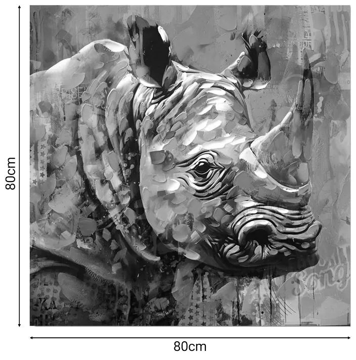 Πίνακας σε καμβά Rhinocery Inart 80x3x80εκ 80x3x80 εκ.