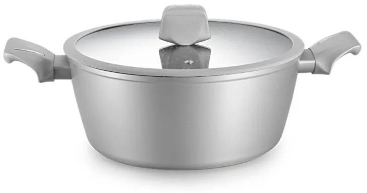 Σετ μαγειρικά σκεύη Royalty Line T010-Silver, 10 τμχ, Επίστρωση μαρμάρου, Επαγωγή, Ασήμι