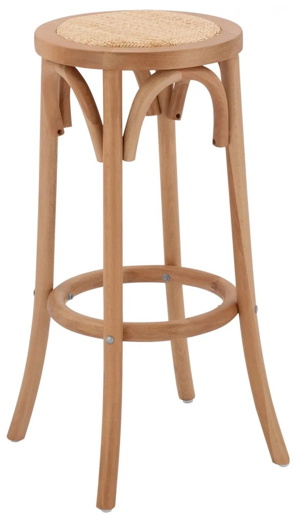 Wooden Stool Beech wood in dark honey with mat 36&#039;x70cm