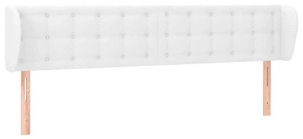 Κεφαλάρι με Πτερύγια Λευκό 163x23x78/88 εκ. Συνθετικό Δέρμα - Λευκό