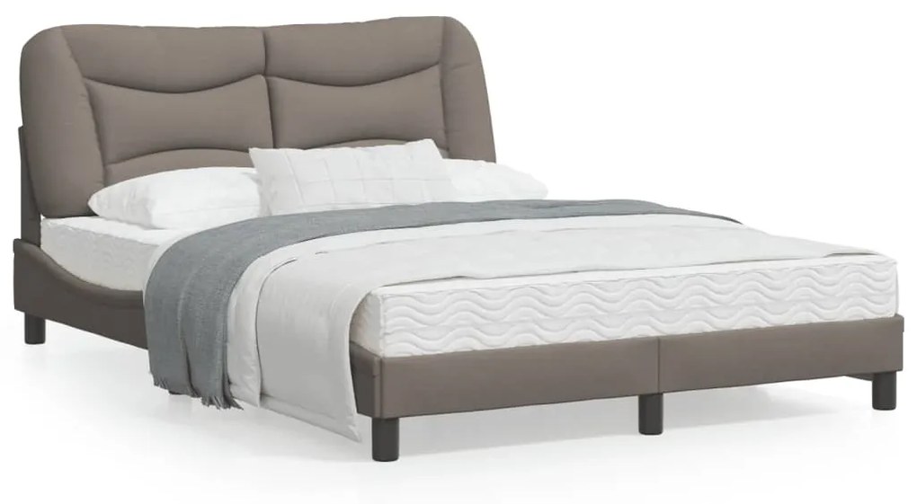 Σκελετός Κρεβατιού Χωρίς Στρώμα Hvar Taupe 140x190 εκ. Υφασμάτινο