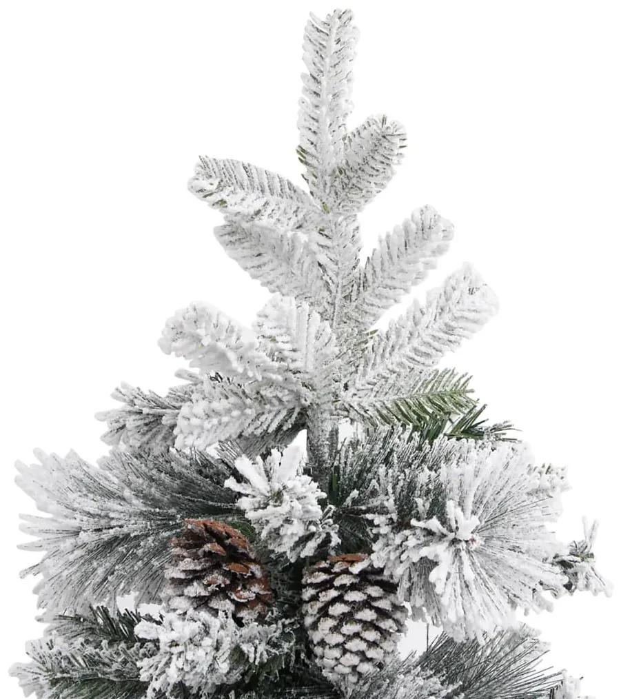 vidaXL Χριστουγεννιάτικο Δέντρο 195 εκ. με Χιόνι & Κουκουνάρια PVC&PE