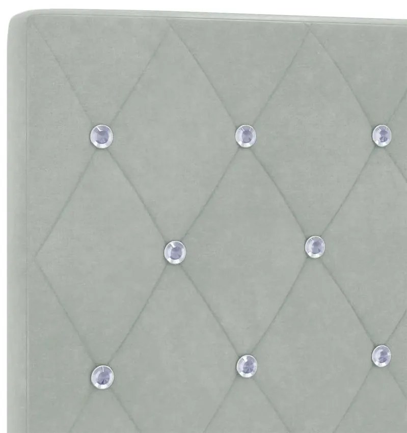 vidaXL Βελούδινο Κεφαλάρι Argyle Ανοιχτό γκρι 140 cm Βελούδο
