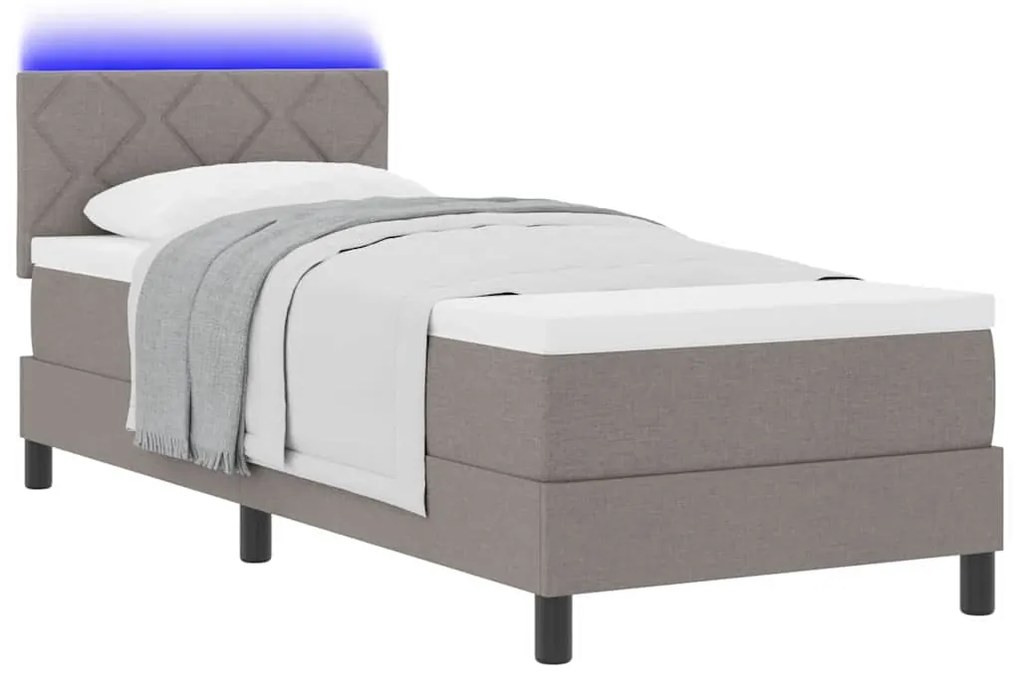 vidaXL Κρεβάτι με ελατήρια με στρώμα Taupe 80 x 200 cm ύφασμα