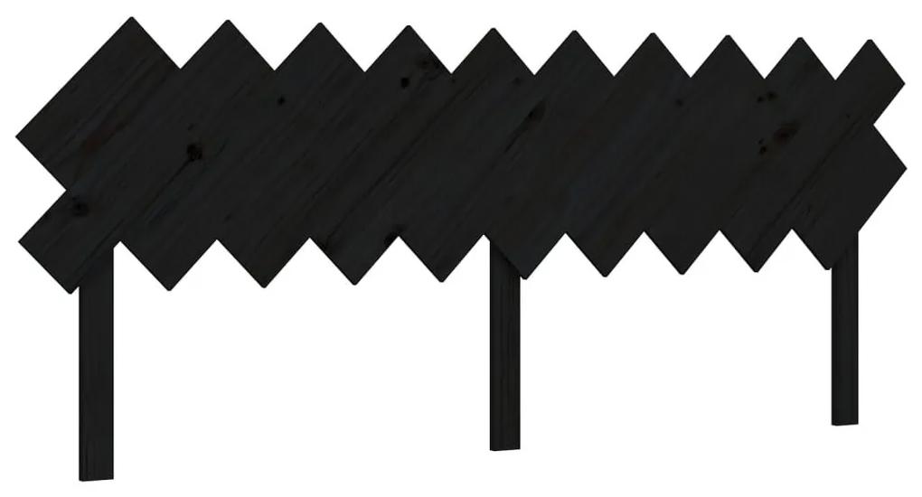 Πλαίσιο Κρεβατιού με Κεφαλάρι Μαύρο 200x200 εκ. Μασίφ Ξύλο - Μαύρο