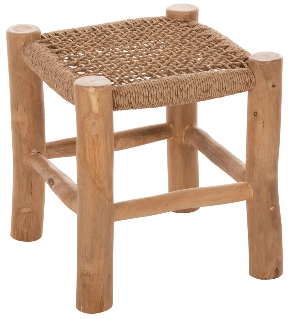 ΣΚΑΜΠΟ LONDER  ΞΥΛΟ ΤΕΑΚ ΚΑΙ ΣΥΝΘΕΤΙΚΟ RATTAN ΣΕ ΦΥΣΙΚΟ 38x38x40,5Υεκ. 38x38x40.5 εκ.