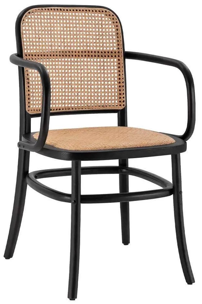 Πολυθρόνα HM8748 56x56x90 cm Black Rattan,Ξύλο