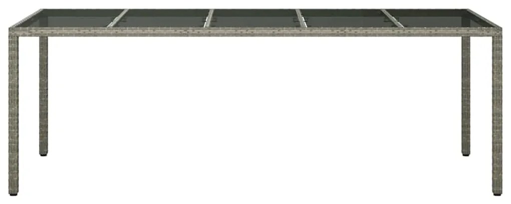 vidaXL Τραπέζι Κήπου για Φαγητό Γκρι 250 x 100 x 75 cm Πολυ ράταν