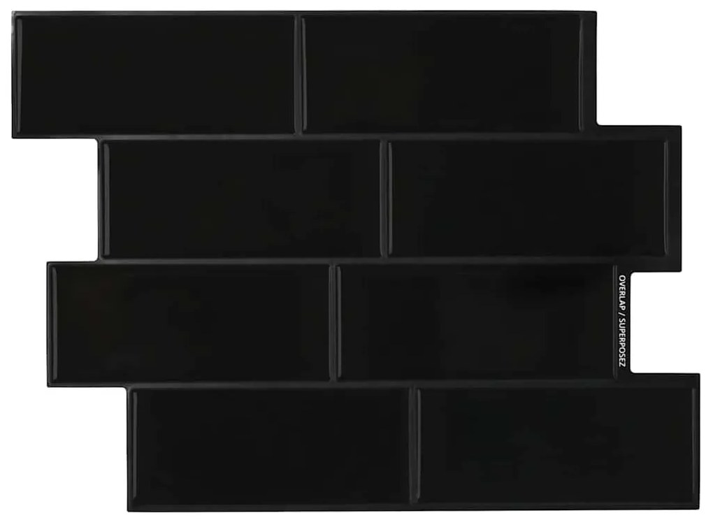 vidaXL Πλακάκι Subway 20 pcs Μαύρο 29 x 21 εκ Πολυουρεθάνη και PET