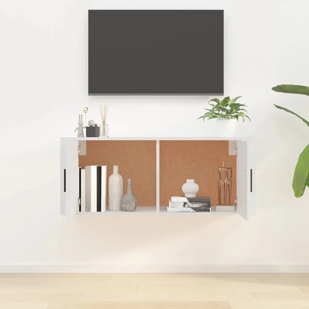 vidaXL Έπιπλο Τηλεόρασης Επιτοίχιο Λευκό 100x34,5x40 εκ.