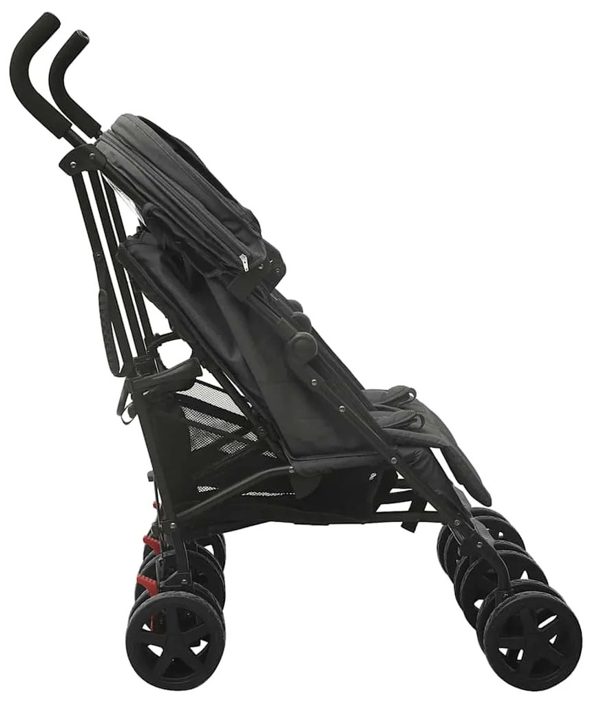 vidaXL Καρότσι Διδύμων Ανθρακί Ατσάλινο