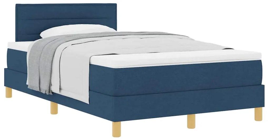 vidaXL Κρεβάτι box spring με στρώμα με στρώμα Μπλε 120 x 200 cm ύφασμα