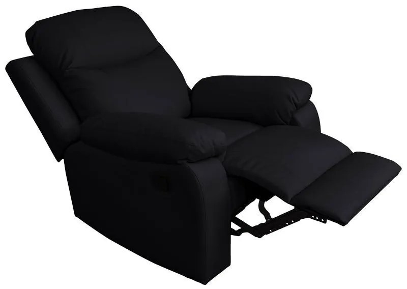 Πολυθρόνα Relax Chicago 1114 Fylliana Μαύρο Τεχνόδερμα 97x90x100 εκ. 97x90x100 εκ.