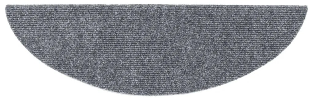 vidaXL Πατάκια Σκαλιών Αυτοκόλλητα 15 τεμ. Ανοιχτό Γκρι Ημίκυκλα 56x17x3 εκ.