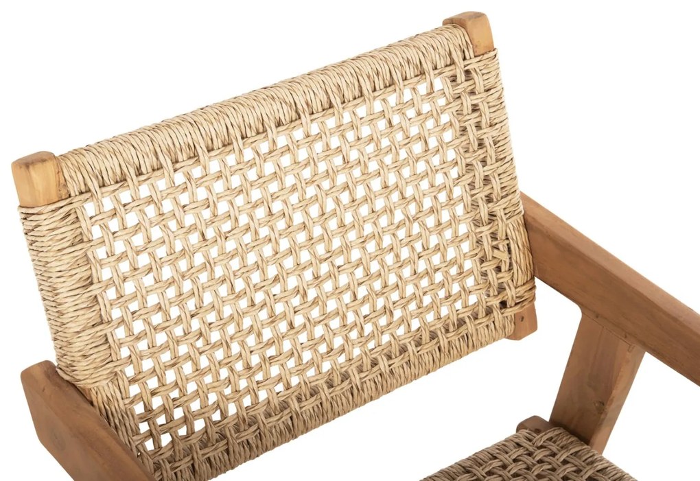 Πολυθρόνα BJORN Μασίφ Ξύλο Teak Φυσικό και Σχοινί 54,5x61x85Yεκ. 54.5x61x85 εκ.