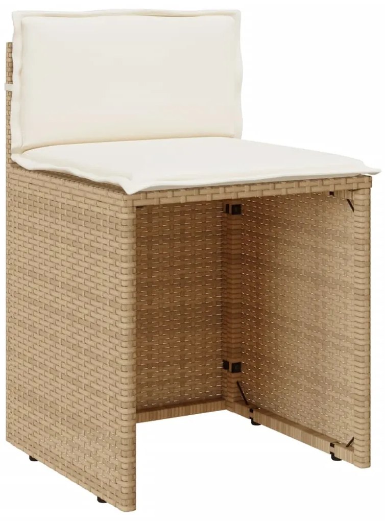 vidaXL Σετ Επίπλων Bistro 3 τεμ. Μπεζ Συνθετικό Ρατάν με Μαξιλάρια