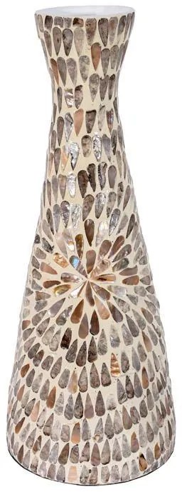 Βάζο Bamboo-Κοχύλι Tear Drop Fylliana FL03 Μπεζ-Καφέ-Λευκό Φ20x50 εκ. 20x20x50 εκ.