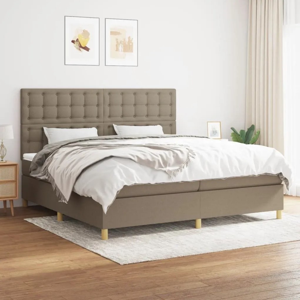 ΚΡΕΒΑΤΙ BOXSPRING ΜΕ ΣΤΡΩΜΑ TAUPE 200X200 ΕΚ. ΥΦΑΣΜΑΤΙΝΟ 3142685