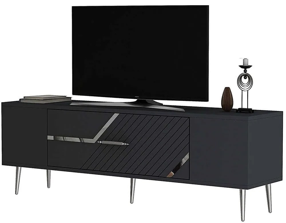 Έπιπλο Τηλεόρασης Dekolp 475OLV3056 150x29,6x48,2cm Anthracite-Silver