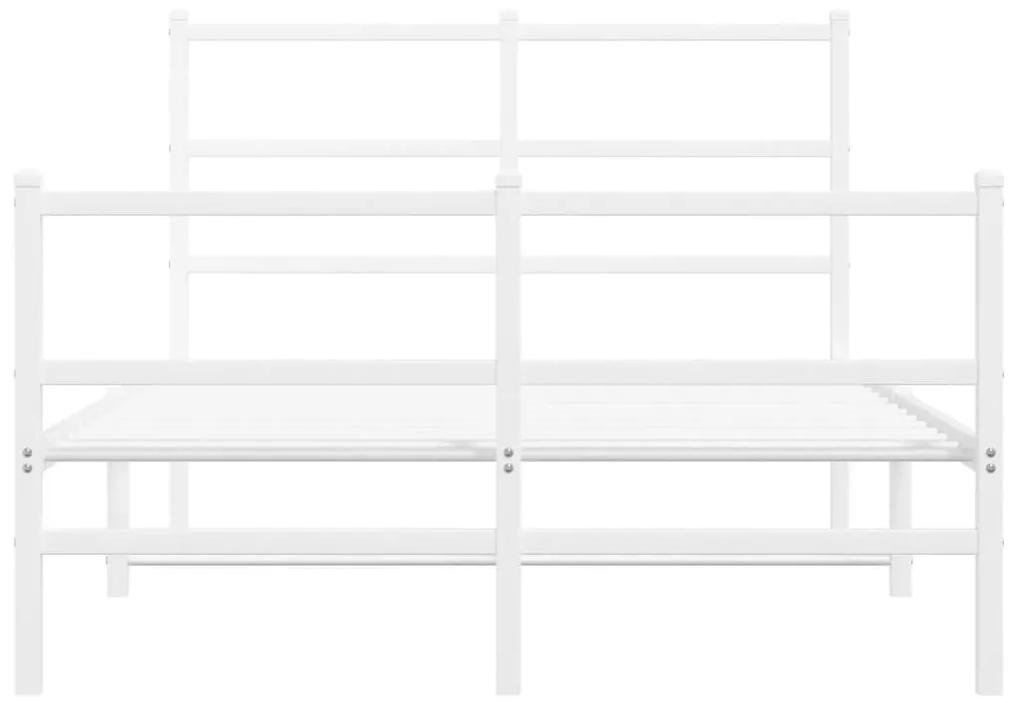 vidaXL Πλαίσιο Κρεβατιού με Κεφαλάρι/Ποδαρικό Λευκό 120x200εκ. Μέταλλο