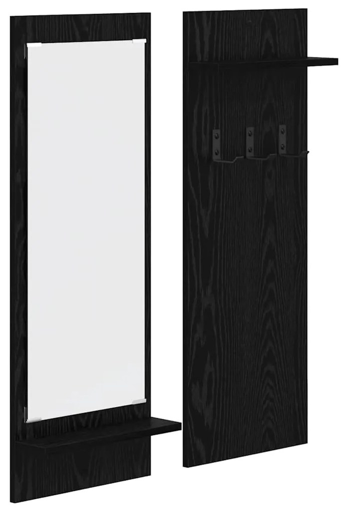 vidaXL Τοίχου Κρεμάστρα Μαύρη δρυς 70 x 10 x 90 εκ. Επεξεργασμένο ξύλο