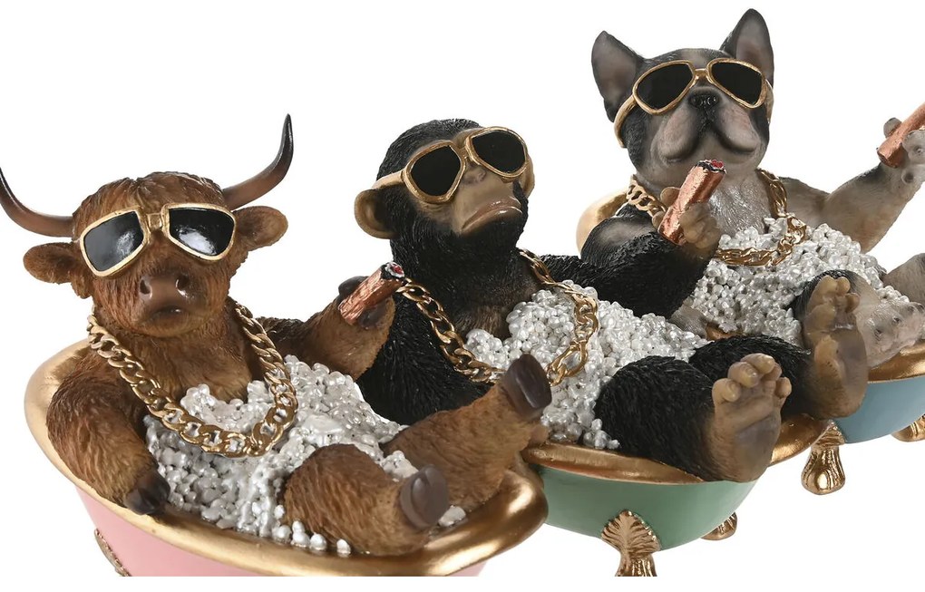 Διακοσμητική Φιγούρα Home ESPRIT Μαύρο Πολύχρωμο 20 X 14,5 X 15,5 CM (3 Μονάδες)