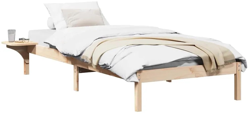 vidaXL Πλαίσιο κρεβατιού με κομοδίνα Καφέ 90 x 190 cm Καφέ