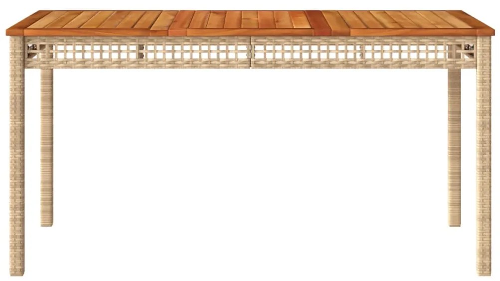 vidaXL Τραπέζι Κήπου Μπεζ 140x80x75 εκ. Συνθετικό Ρατάν / Ξύλο Ακακίας