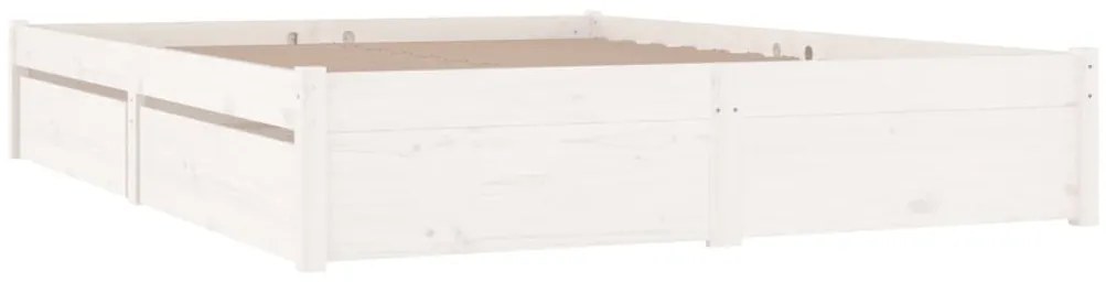 vidaXL Πλαίσιο Κρεβατιού Συρτάρια Λευκό 180 x 200 εκ Super King Size