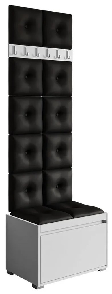 Σετ διαδρόμου Trenton 134, 207x64x34cm, 25 kg, Πλαστικοποιημένη μοριοσανίδα, Οικολογικό δέρμα, Εντοιχισμένη, Τοίχου | Epipla1.gr