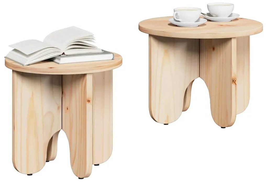 vidaXL Τραπεζάκι σαλονιού 2 pcs Φυσικό 39.5 x 39.5 x 30 εκ.