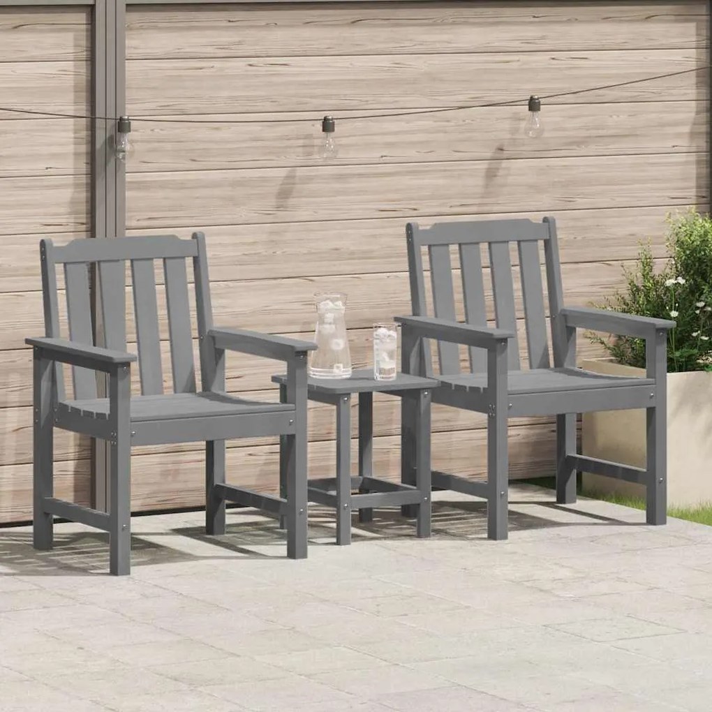 vidaXL Καρέκλα φαγητού κήπου 2 pcs Ανοιχτό γκρι 65.5 x 59 x 88 εκ