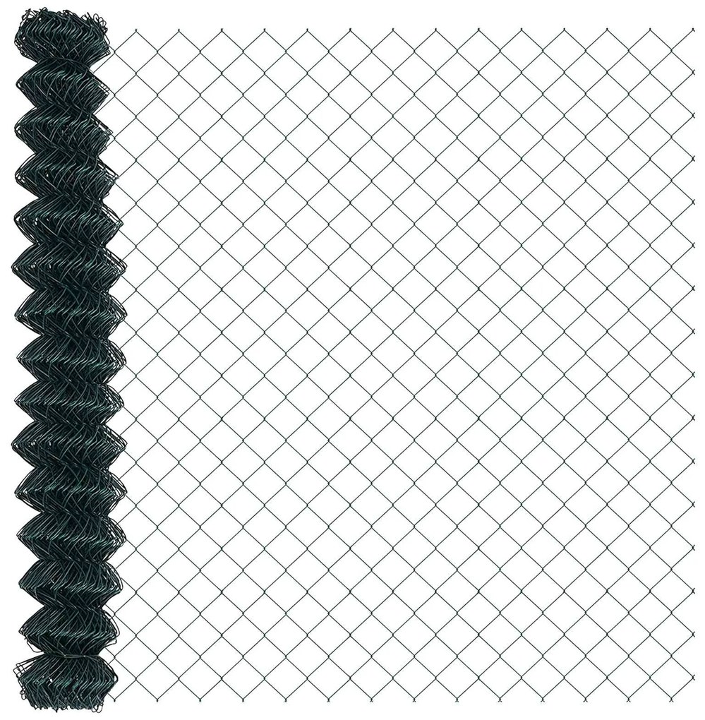 Φράχτης αλυσίδας Πράσινο 25 x 1.6 μ Ατσάλι