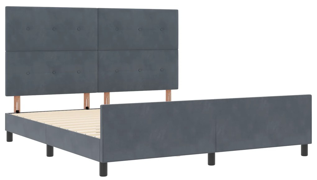 vidaXL Κρεβάτι Γκρι 180x200 εκ Βελούδο