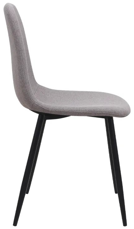 Καρέκλα τραπεζαρίας Iris Megapap ανοιχτό μπεζ ύφασμα - μεταλλικό μαύρο πόδι 43x50x85εκ.