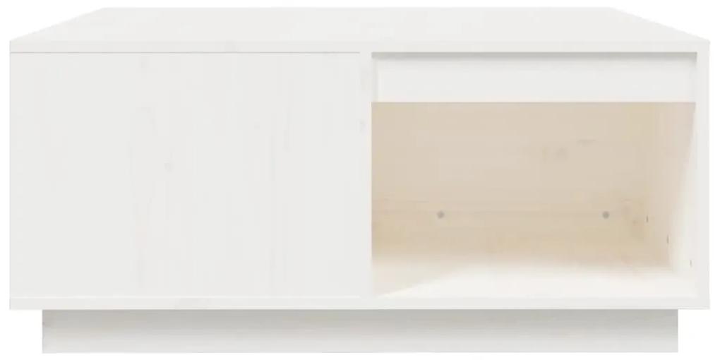 vidaXL Τραπεζάκι Σαλονιού Λευκό 80x81x36,5 εκ από Μασίφ Ξύλο Πεύκου